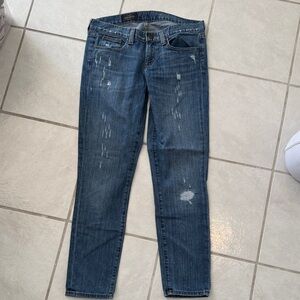 J. Crew Blue Distressed Skinny Jeans
